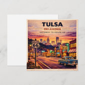Retro Tulsa Oklahoma Route 66 Reis Scene (Voorkant / Achterkant)