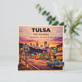 Retro Tulsa Oklahoma Route 66 Reis Scene (Staand voorkant)