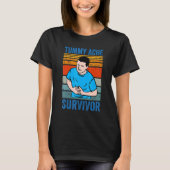 Retro Tummy Ache Survivor Stomachache IBS Meme T-shirt (Voorkant)
