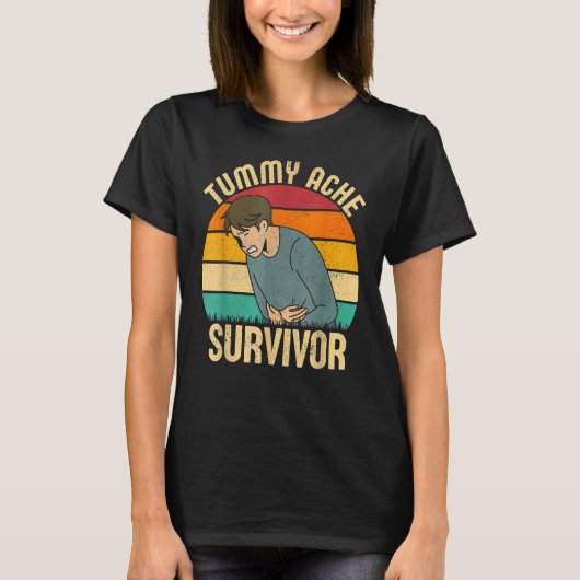 Retro Tummy Ache Survivor Stomachache Men Women T-shirt (Voorkant)