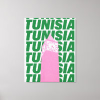 Retro Tunesië Klok Poster | Vintage Reis-Inspirati