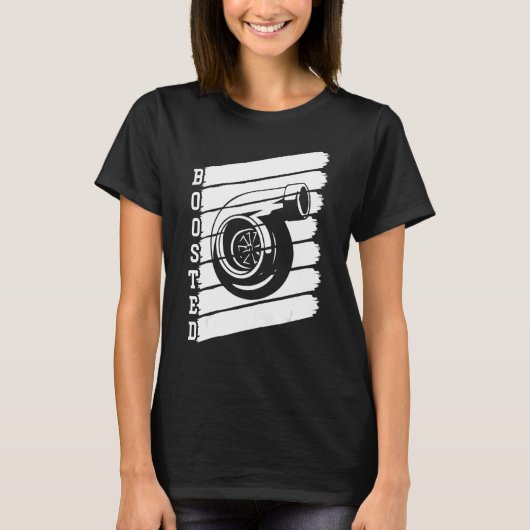 Retro Turbo Auto Boost Boosted Turbocharger Tuner T-shirt (Voorkant)
