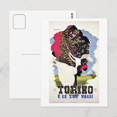 retro Turijn valleys Italiaans Briefkaart (Voorkant / Achterkant)