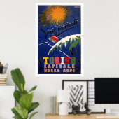 retro turijn wintersport Italiaans reizen Poster (Thuiskantoor)