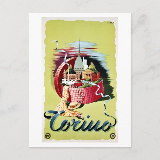 retro Turin Torino Italiaanse reisfoto Briefkaart (Voorkant)
