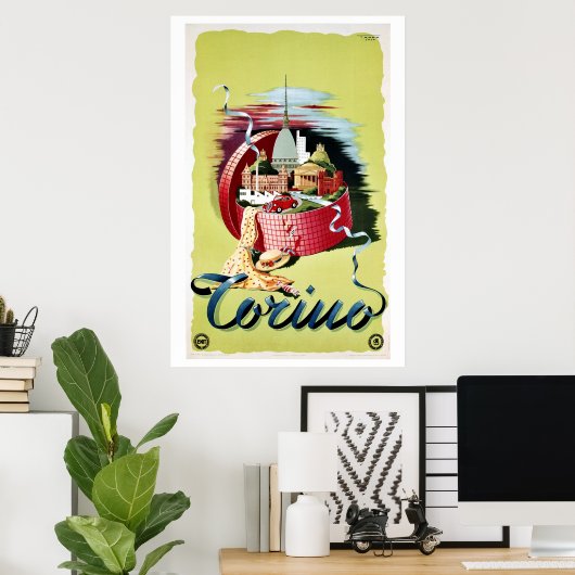  retro Turin Torino Italiaanse reisfoto Poster (Thuiskantoor)