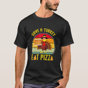 Retro turkey redt kalkoen pizza mannen kind t-shirt
