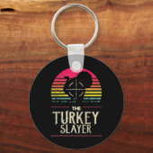 Retro Turkey Slayer Sunset  Hunting Turkey Sleutelhanger (Voorkant)