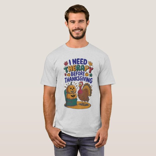 Retro Turkey Therapy  T-shirt (Voorkant volledig)