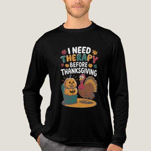 Retro Turkey Therapy  Tri-Blend Shirt (Voorkant volledig)