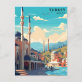Retro Turkije Adana Waterverf Reizen Briefkaart (Voorkant)