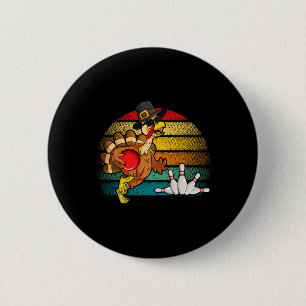 Retro Turkije Bowling Bal Pin Herfst Herfst Vibes  Ronde Button 5,7 Cm