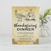  Retro Turkije Diner Thanksgiving Kaart (Staand voorkant)
