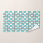 Retro Turkooise en Witte Reeks van de Handdoek (Handdoek)