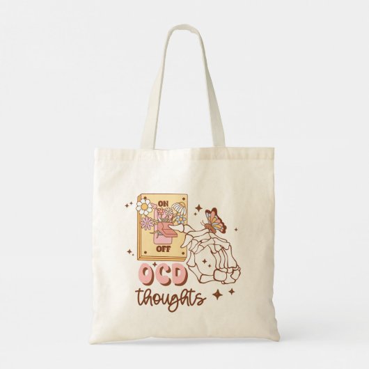  Retro “Turning Off OCD” Mental Health Awareness Tote Bag (Achterkant)