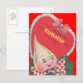  Retro Turnip Valentijn Kaart (Voorkant / Achterkant)