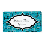 Retro Turquoise Aangepaste Labels (Voorkant)