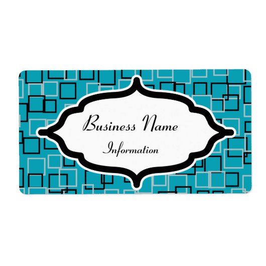 Retro Turquoise Aangepaste Labels (Voorkant)