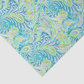 Retro Turquoise Aqua Pink Paisley Pattern Tissuepapier (Detail)
