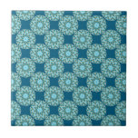 Retro Turquoise & Aqua Stippen & sterren Tegeltje<br><div class="desc">Deze turquoise en aqua keramische tegel heeft een cool retro midden-eeuwse moderne, geïnspireerde geometrische vormgeving. Het geometrische patroon is gebaseerd op combinaties van herhaalde turkooiscirkels, stippen en sterren met grijsgroene accenten die elkaar overlappen om een donkerder blauwgroen harlequinepatroon te vormen, wat doet denken aan moderne design uit de midden eeuw....</div>