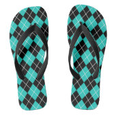 Retro Turquoise Argyle Slippers Teenslippers (Voetbed)