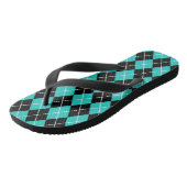 Retro Turquoise Argyll Flip Flops (Schuin)