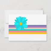 Retro Turquoise Baby Meisje Douche Dank u Bedankkaart (Achterkant)