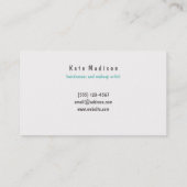  Retro Turquoise Beauty Salon Visitekaartje (Achterkant)