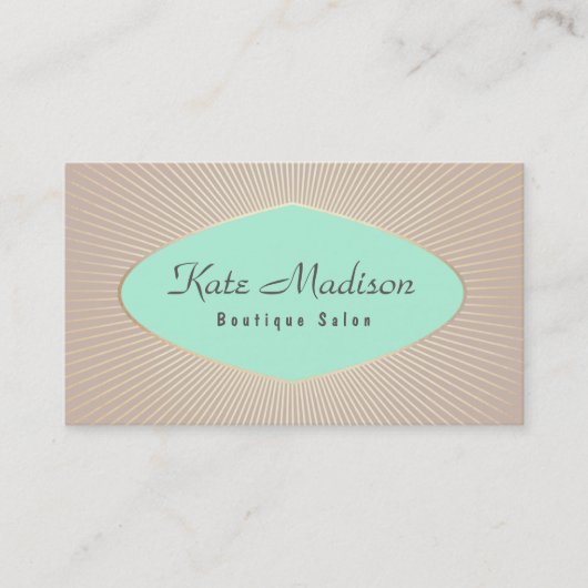  Retro Turquoise Beauty Salon Visitekaartje (Voorkant)