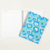 Retro Turquoise Blue Heart Planner (Display)