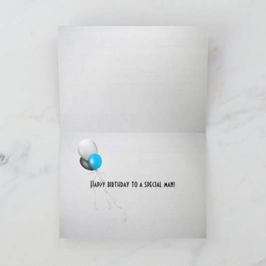 retro turquoise car kaart (Binnen)