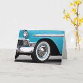 retro turquoise car kaart (Gele Bloem)
