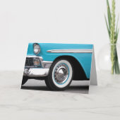 retro turquoise car kaart (Voorkant)