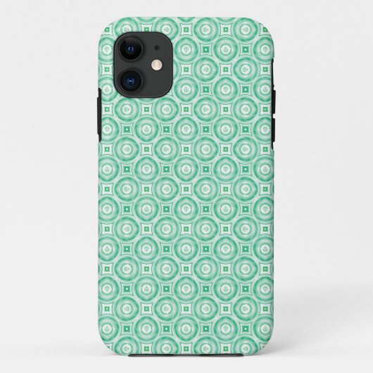 Retro Turquoise Circles Abstract Case-Mate iPhone Case (Achterkant)