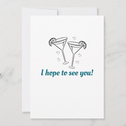 Retro Turquoise Cocktail Vrouw 50e Verjaardagsfees Kaart (Achterkant)