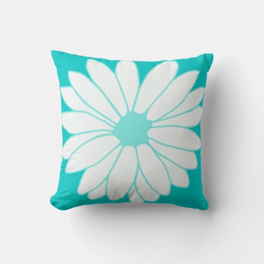 Retro Turquoise Daisy American MoJo Sierkussen (Voorkant)