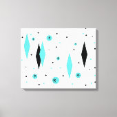 Retro Turquoise Diamanten & Starburst Canvas Print (Voorkant)