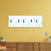 Retro Turquoise Diamanten & Starburst Canvas Print (Insitu (Woonkamer))