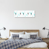 Retro Turquoise Diamanten & Starburst Canvas Print (Insitu (Slaapkamer))