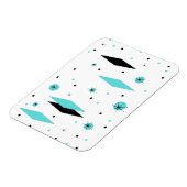Retro Turquoise Diamanten & Starbursts Flexi Magne Magneet (Linkerzijde)