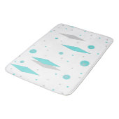 Retro Turquoise Diamond & Starburst Bath Mat (Gekanteld)
