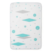 Retro Turquoise Diamond & Starburst Bath Mat (Voorkant Verticaal)