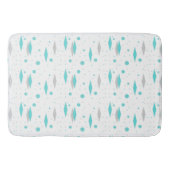 Retro Turquoise Diamond & Starburst Bath Mat (Voorkant)