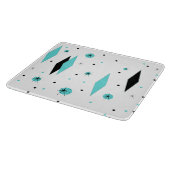 Retro Turquoise Diamond & Starburst Cutting Board Snijplank (Hoek)
