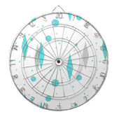 Retro Turquoise Diamond & Starburst Dart Board Dartbord (Voorkant)