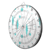 Retro Turquoise Diamond & Starburst Dart Board Dartbord (Voorkant Rechts)