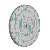Retro Turquoise Diamond & Starburst Dart Board Dartbord (Voorkant Links)