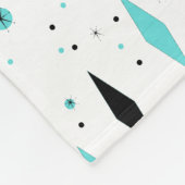 Retro Turquoise Diamond & Starburst Fleece Blanket Deken (Hoek)