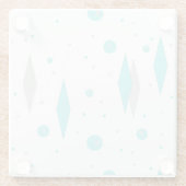 Retro Turquoise Diamond & Starburst Glass Onderzet Glazen Onderzetter (Achterkant)