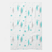 Retro Turquoise Diamond & Starburst Kitchen Towele Theedoek (Verticaal)